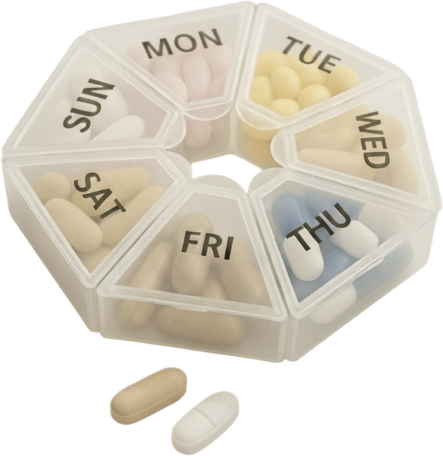 지니밸리 휴대용 알약 케이스 약통 케이스, 레인보우A형, 1개