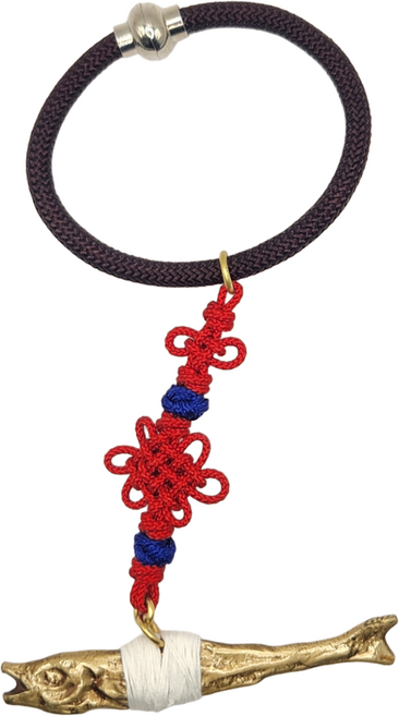 터치메탈 차량용 액막이 명태 장식 명주실 액막이 북어 무사고기원 소품, 1개, 레드