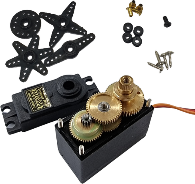 아두이노 서보 모터 MG995 풀 메탈 기어 360도, 1개