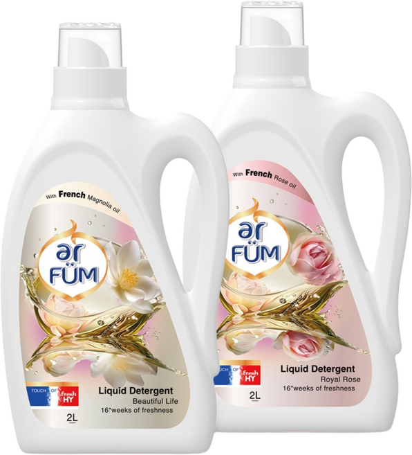 아로퓸 가든 컬렉션 액체 세탁세제 2종 2L+2L (뷰티폴라이프+로얄로즈), 2L, 2개