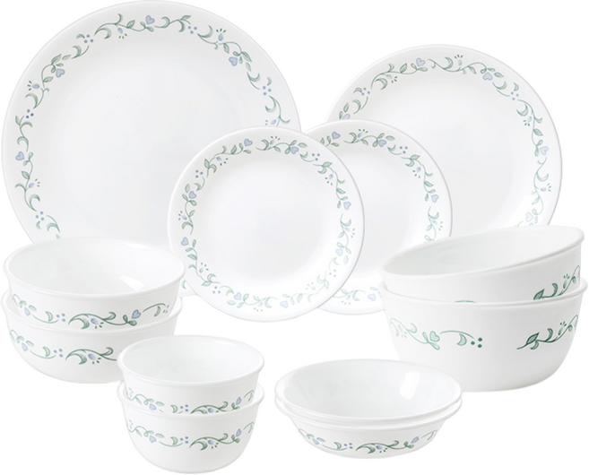 코렐 컨트리 커트지 2인 코리안 세트 12p, 혼합색상, 식기 7종, 1세트