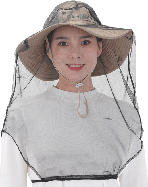 2p 휴대용 얼굴 고정 방충망 모자 망사 낚시 얼굴망 벌초망 양봉, 그린+차콜