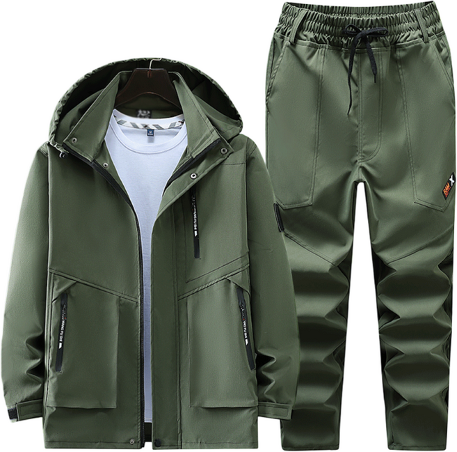 ANYOU 남자 춘추 방수 방풍 스판 작업복 정비복 현장복 등산복 야외 낚시복 스포츠 상하의 세트 K2-2023A