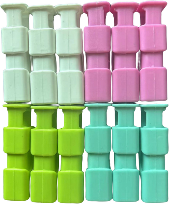 일상스토리 버튼식 밀봉 집게 클립, 12개, 혼합색상