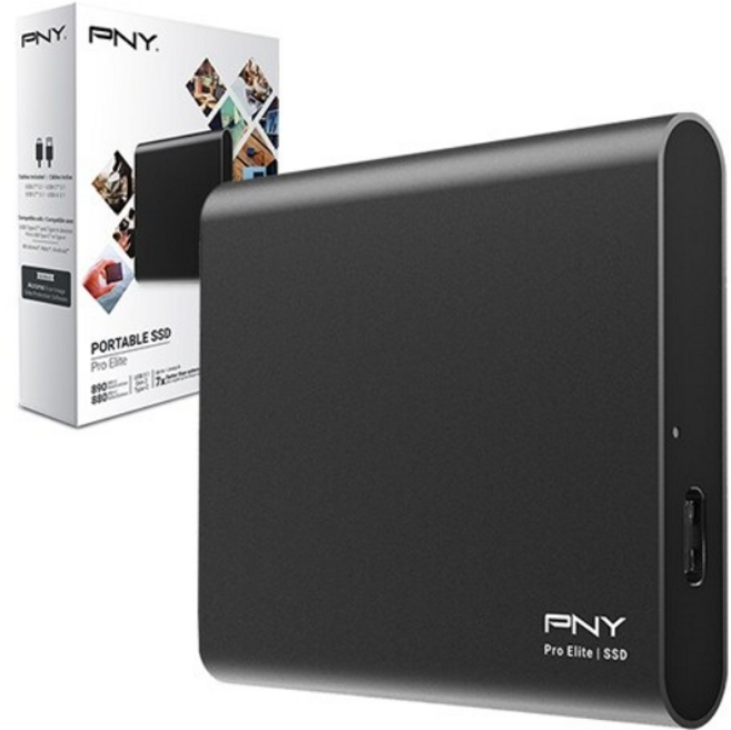 PNY CS2060 Pro Elite Portable SSD Pro Elite USB 3.1세대 2타입-C 외장SSD 대용량, 1TB, 1TB