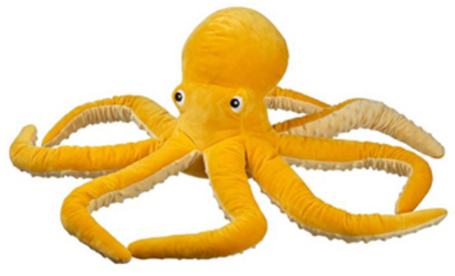 이케아 IK4760 BLAVINGAD 블로빙아드 봉제인형 문어/옐로 50 cm, IK4760봉제인형