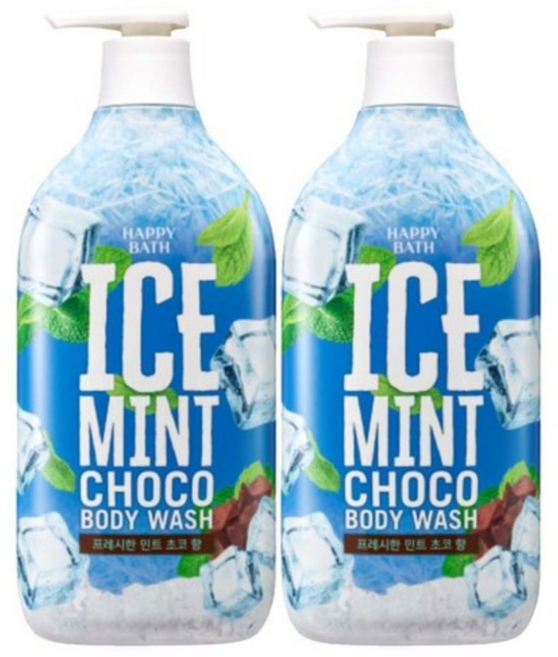 해피바스 프레시 아이스 민트 초코 바디워시 900g, 2개