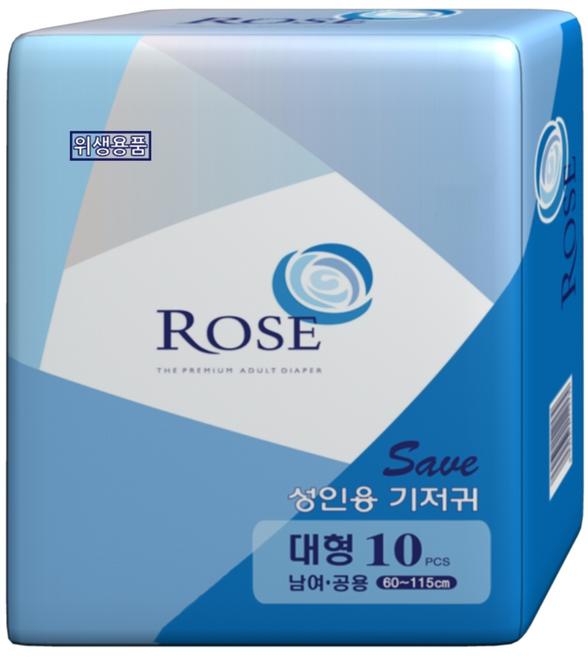 로즈 성인용 테이프형 대형 세이브 100매 성인기저귀, 10매입, 10개