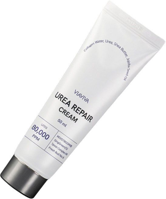 유리아 80000 ppm 비아비바 우레아 리페어 크림 호호바씨오일 VIAVIVA 각질 피부 보습, 1개, 50ml
