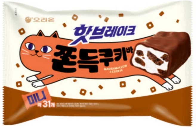 오리온 핫브레이크 쫀득 쿠키바 352g 마시멜로 초코쿠키 디저트 간식, 4개 - 쿠팡