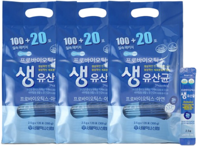 락토온 프로바이오틱스 생유산균 120포 3세트, 300g, 3개