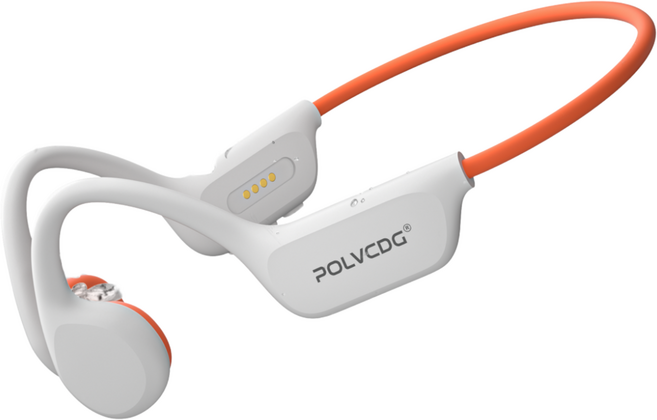 POLVCDG X7 골전도 이어폰 IPX8 32GB Bluetooth 5.3 무선 수영 이어폰 마이크 방수 스포츠 피트니스, Orange white