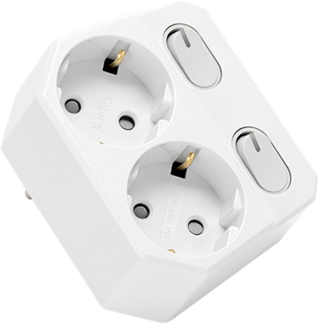 아이정 더좋은 회전형 개별 스위치 2구 멀티탭 추천 콘센트 이사준비물 새집준비물, 3개, 화이트, 0.1cm