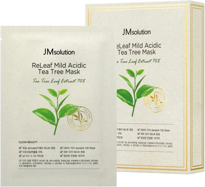 제이엠솔루션 릴리프 약산성 티트리 마스크팩 (10매) / 트러블잡는 티트리로 진정케어, 10개입, 7개 - 쿠팡
