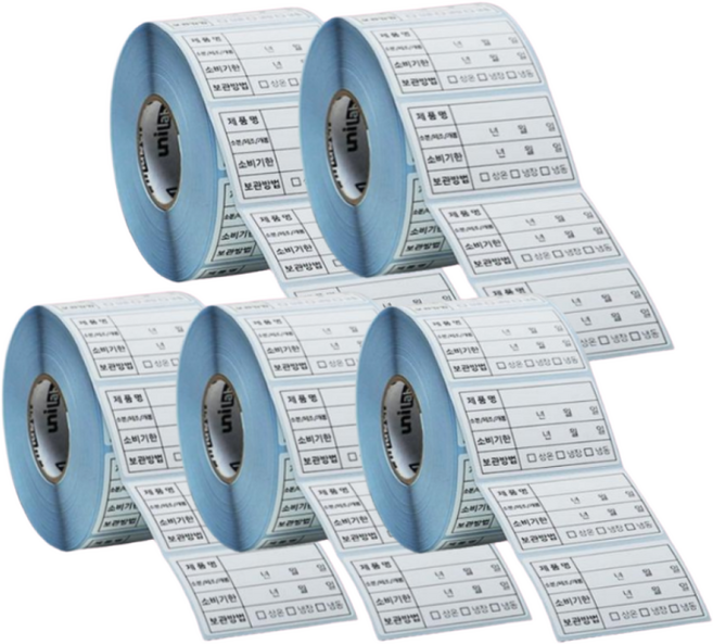 소비기한 스티커 롤 라벨지 대용량, 5개, 소비기한라벨