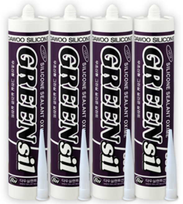 에스테크 다용도 냄새 적은 실리콘 그린씰 (노즐 포함) 흑색, 4개