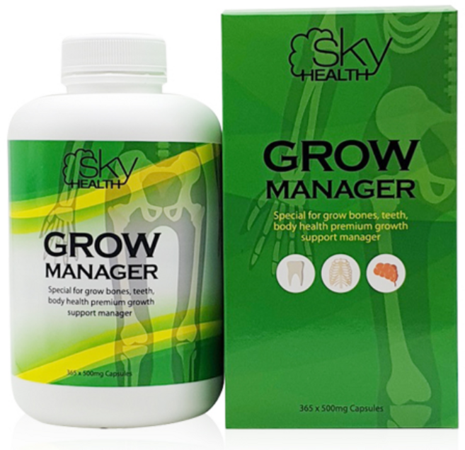 스카이헬스 그로우 매니저 365캡슐 뉴질랜드영양제 초유 징코빌로바, 1개, 365정