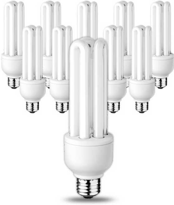 원하 장수램프 삼파장 EL 일반전구 20W, 주광색, 10개