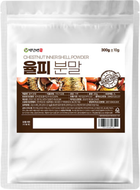 백장생 국내산 율피분말 율피가루 300g 국산 밤속껍질, 1개