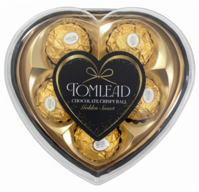 톰리드 초콜렛 크리스피볼 5T 하트, 6개, 50g