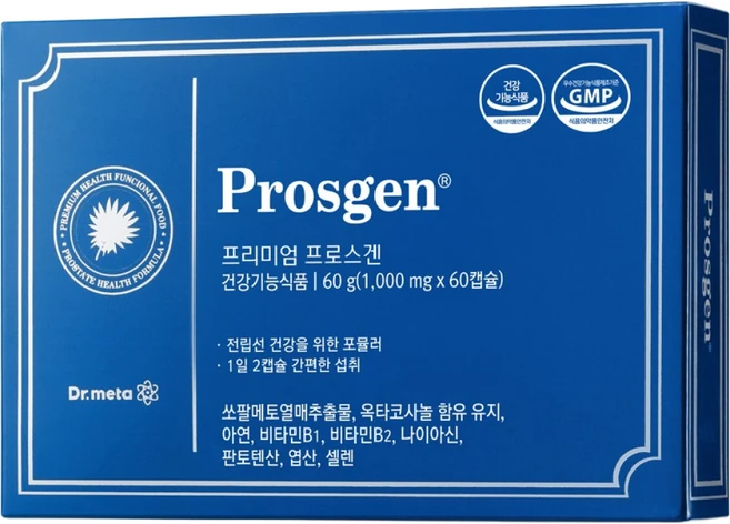 닥터메타 프리미엄 프로스겐 전립선 쏘팔메토 옥타코사놀 아연 영양제, 1개, 60정 - 쿠팡