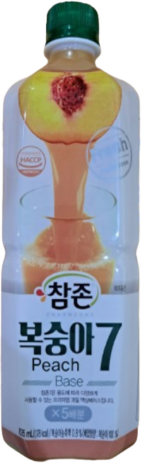 참존 복숭아원액 대용량 업소용, 7개, 835ml
