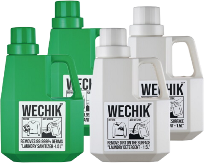 [위칙] 소독 섬유유연제 1.5L 2개 + 액체세제 1.5L 2개, 4개