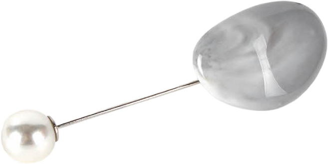 크리스크라운 스톤 써클 부토니에 브로치 코사지