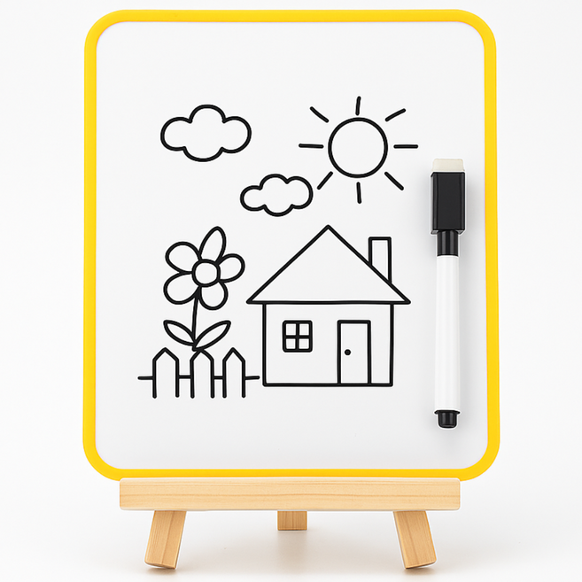 슈아미 감성 미니 칠판세트 데일리 메모 보드 미니 화이트보드 이젤 마카펜 세트, 1개