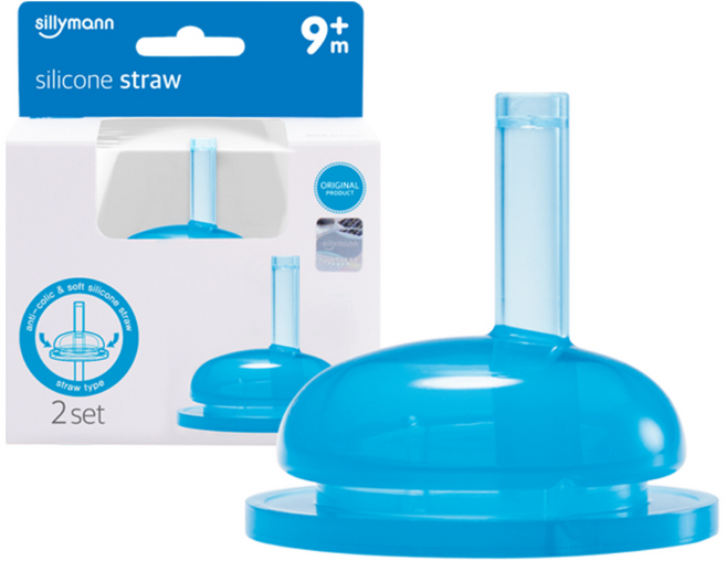 실리만 국내생산 실리콘 스트로우 (2P) 파랑, 9개월 이상, 2개