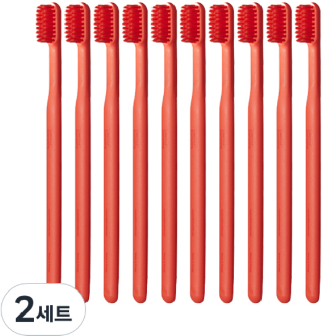 유즈툴컴퍼니 미세모 칫솔 + 캡 세트 오렌지, 2세트, 10개입