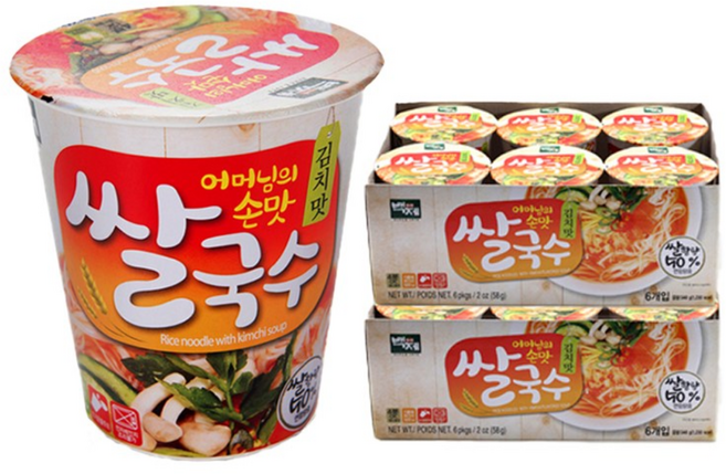 백제 쌀국수 김치맛, 58g, 12개