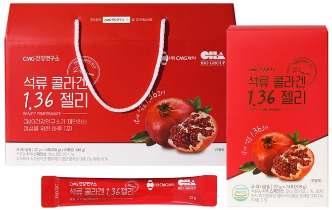 차바이오그룹 CMG제약 석류콜라겐1.36젤리, 1.848kg, 1개 - 쿠팡