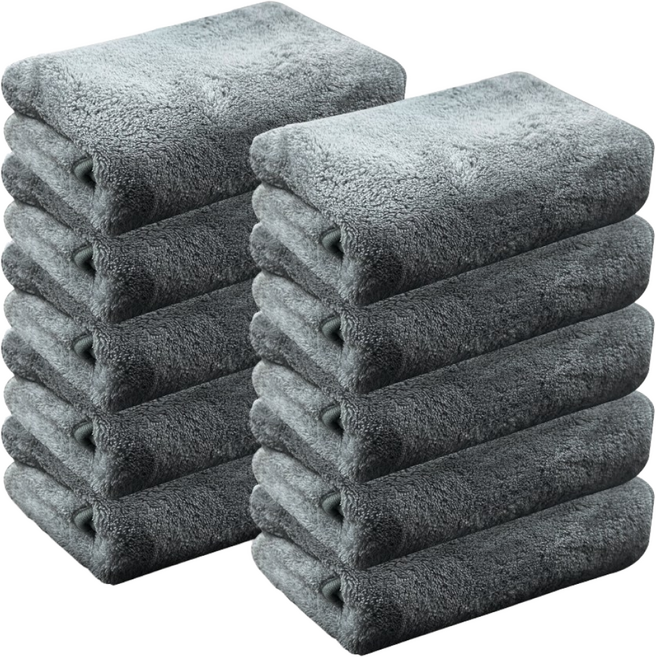 크린핏 그레슬린 코랄 극세사 타월, 10개, 그레이
