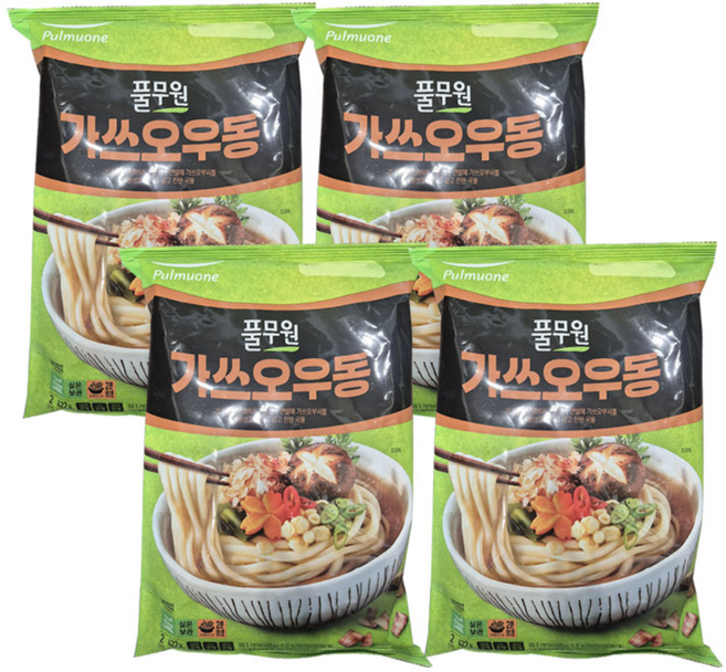 풀무원 가쓰오우동 2인분, 422g, 4개