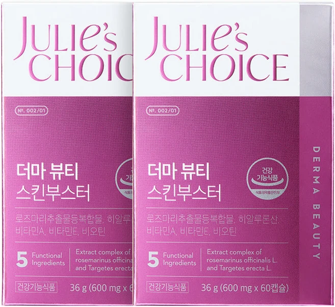 줄리스초이스 비오틴 히알루론산 홈케어 더마 뷰티 스킨부스터 36g, 2개, 60정 - 쿠팡