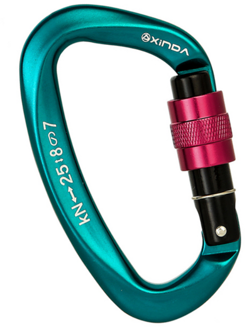 암벽 장비 카라비너 25KN 고강도 등반 안전 클립, 1개, 그레이