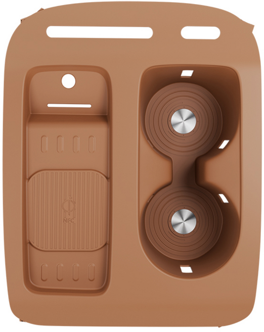 지파츠 지파츠 디올뉴 팰리세이드 LX3 7인승 1열 센터 콘솔 트레이 컵홀더 논슬립 친환경 실리콘 소재 커버, 브라운, 7인승 1열 센터콘솔 트레이  (B-1), 1개