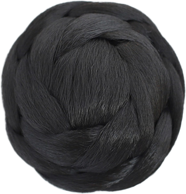 하이유니 트렌디 똥머리 만두머리 올림머리 가채 헤어 피스 부분 가발, 1개, #2-네츄럴블랙