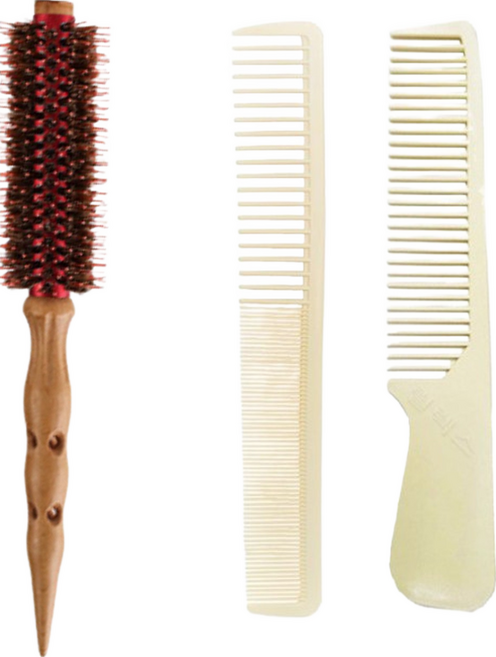 차미오 깡포킹 열판 드라이롤빗 헤어 깡윙클 롤브러쉬 + 커트빗, 1개, 3호(39mm)