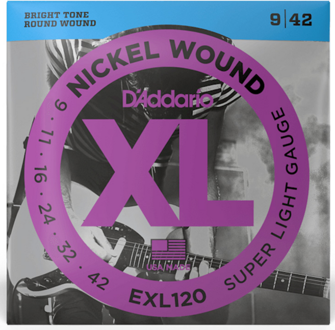 다다리오 일렉기타줄 EXL120 (슈퍼 라이트 9-42), 1개