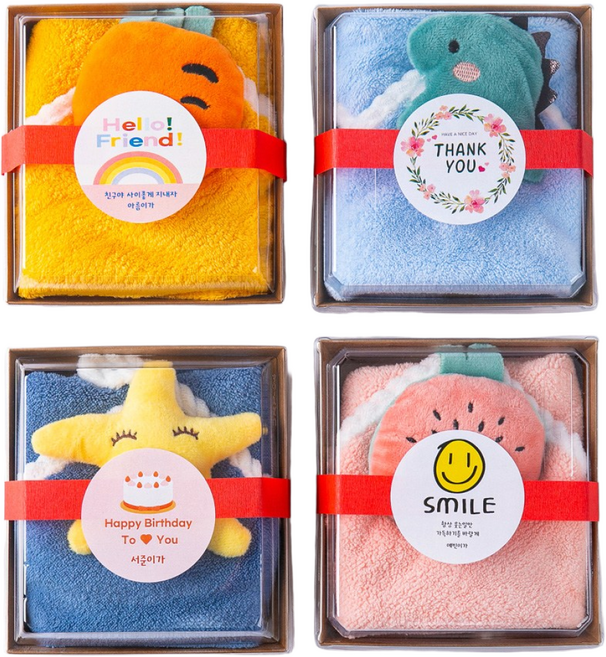 유치원 어린이집 생일 단체 선물 답례품-캐릭터 핸드타올 랜덤발송, 1개, 랜덤선택