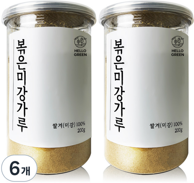 헬로우그린 국내산 볶은 미강 가루, 6개, 200g