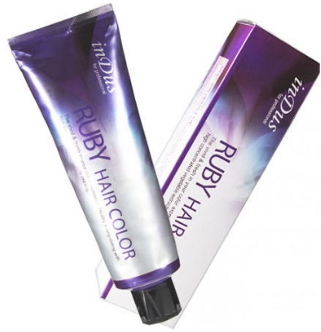 인더스 루비 헤어 칼라크림 염색약 200ml(대용량) 새치염색, 1개, 자연갈색