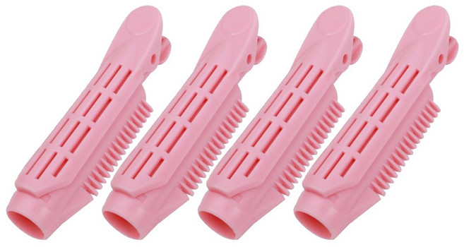 미다미 [4개세트] 뿌리 볼륨 집게 헤어롤 앞머리 롯드 구루프 (4color), 4개, 핑크