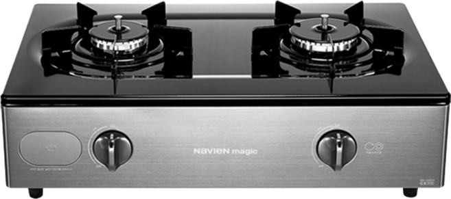 나비엔 매직 가스레인지 2구 GRF-1102ND / PD 원터치 점화 4단화력 / 전면배터리, LPG, GRF-1102