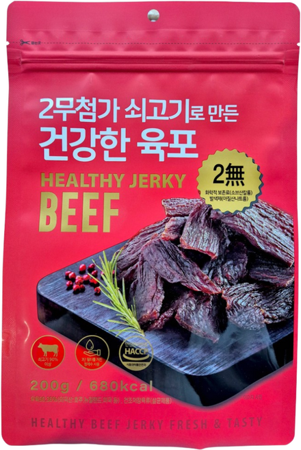 [공장직구] 2무첨가 쇠고기로 만든 건강한 육포 200g, 1개