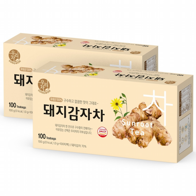 우리차 돼지감자차, 1g, 100개입, 2개