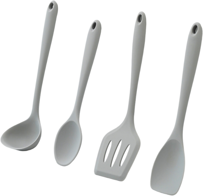 만개잡화점 키친툴 주방 실리콘 조리도구 4p 세트, 그레이, 1개