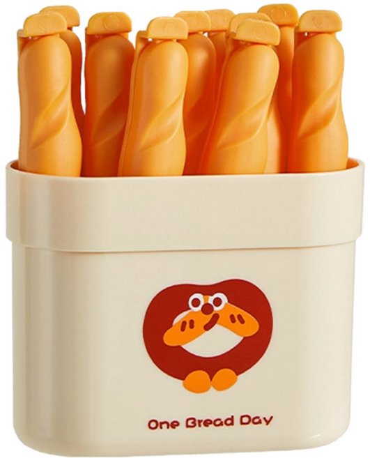 바게뜨 자석 밀봉 집게 세트 10P 봉지 밀폐 클립, 아이보리